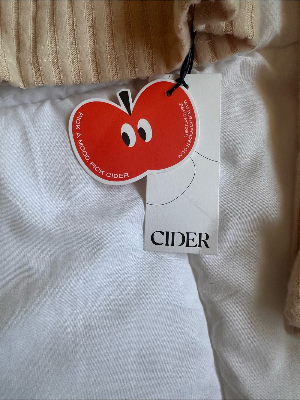 Cider Ribbed Off-Shoulder Tan Top - Picture 2 of 4